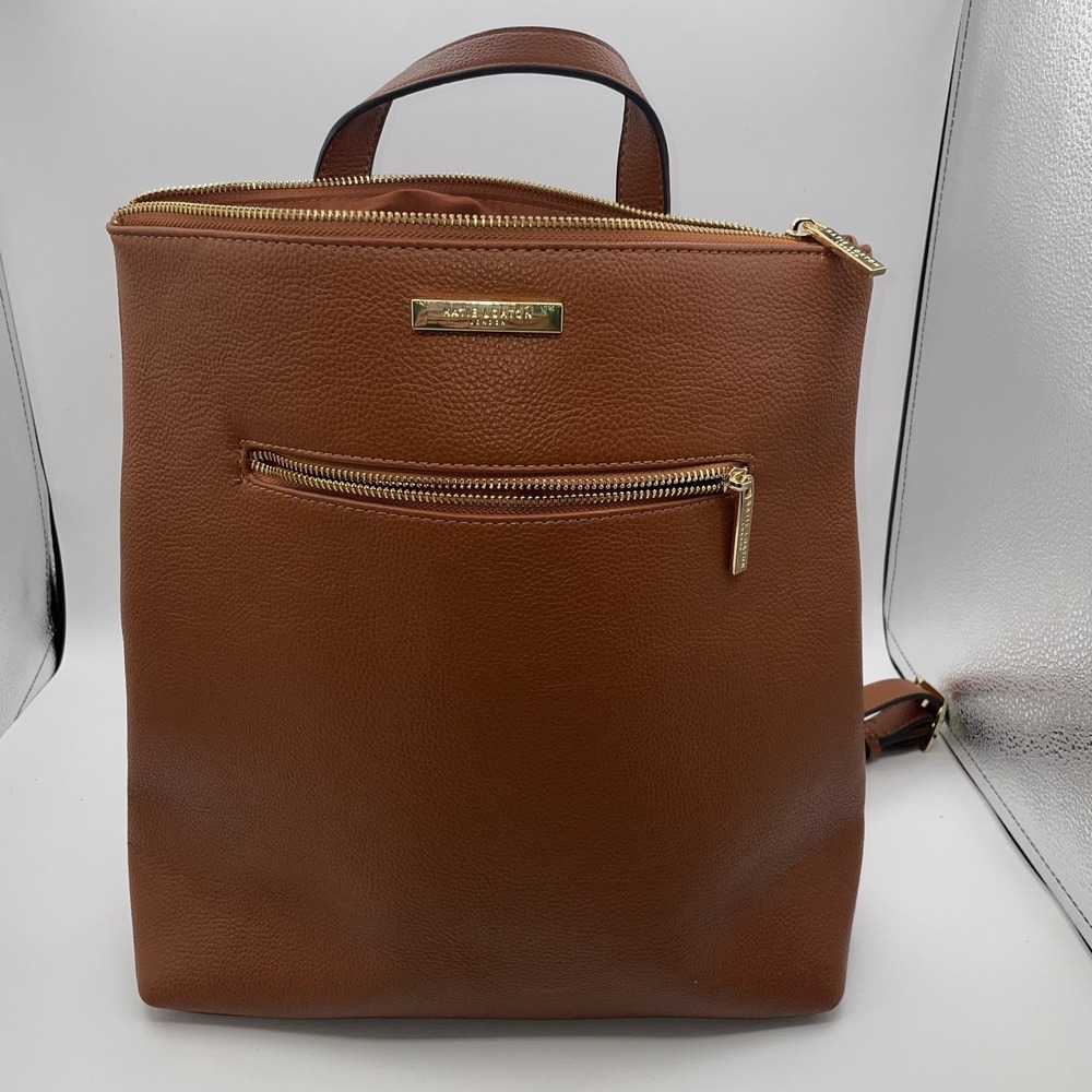 Katie Loxton Brooke Backpack Womens Cognac Pebbled Leather Adjustable Strap